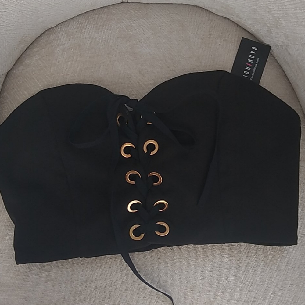 Bustier, corset, lace up, black, NWT, M